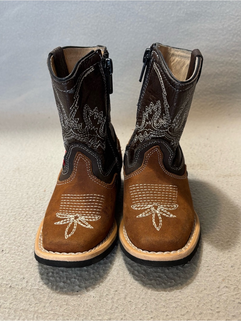 Dalton western leather cowboy boots made in MX side zipper toddler USA 6 - MX 13 - Picture 3 of 10